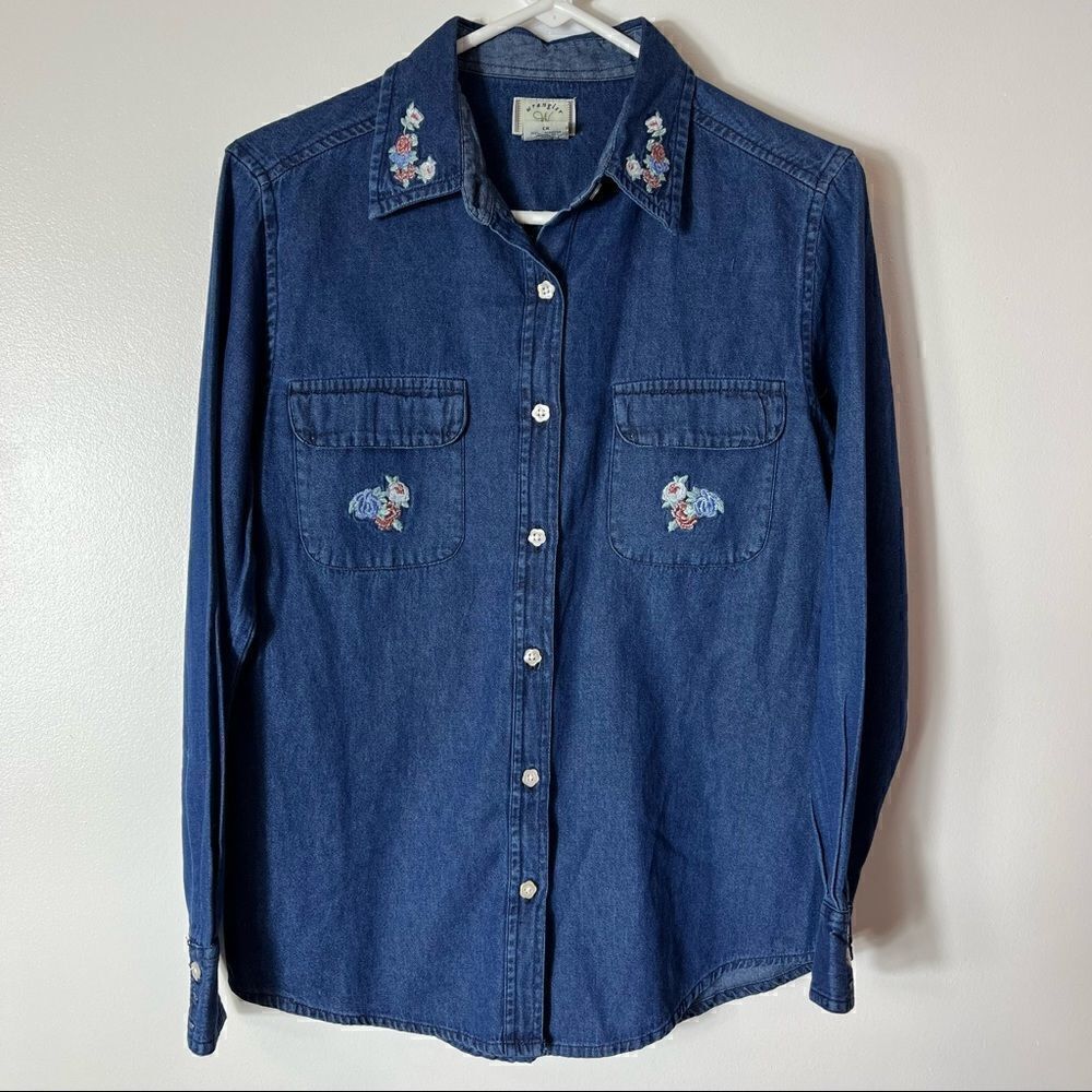 Wrangler Denim Embroidered Button front Shirt